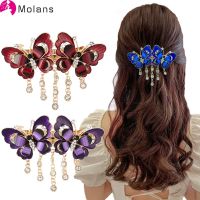 【YF】✹  Molans Korea Tassel Hair Claw  Fashion Alloy Ponytail Rhinestone Hairpin Headwear Accessories