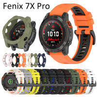 สำหรับ Garmin Fenix 7S 7 7X Pro Epix สายเคสคลุมโปรสีคู่2023สายรัดสายรัดนาฬิกาข้อมืออัจฉริยะใหม่