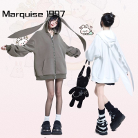 Marquise1997 เสื้อฮู้ด เสื้อแขนยาวอบอุ่น หลวมและสบาย แฟชั่น สไตล์ ล้ำสมัย วินเทจ WWY23911ZO 42Z231021