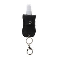 Portable 50ml Squeeze Spray Bottle Empty Leakproof Plastic Refillable Travel Mister Bottle with Leather Keychain Holder