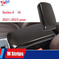 คาร์บอนไฟเบอร์ Car Center Armrest กล่องฝาครอบป้องกันที่นั่ง Arm Rest กล่องสำหรับ Bmw Series 4 G22 I4 2021 2022 2023