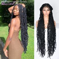 Synthetic Full Lace Braided Wig Locs Crochet Natural Braided Hair Artificial Wig Braid 40 Inch Long Curly Black Womans Wig [ Hot sell ] Decoration Center