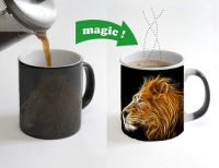 King Lion Wolf เปลี่ยนสีแก้ว Magic Heat Sensitive ถ้วยชาแก้วกาแฟแก้วของขวัญสำหรับเด็กหรือเพื่อนของคุณจัดส่งฟรี