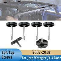 6Pcs Soft Top หลังคาหน้าต่างกรอบ Surround Fastener Thumb สกรู Nuts Knob Pins สำหรับ Jeep Wrangler JK 2007-2018 (2สั้น4ยาว)