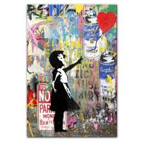 Unframed Banksy Holding A Balloon Street Art Wall Graffiti Art Print สำหรับตกแต่งห้องนั่งเล่นและตกแต่งบ้าน