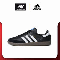 2023 รองเท้าผ้าใบลำลองสำหรับผู้ชายและผู้หญิง originals Samba OG Black and white style Running shoes Authentic 100%