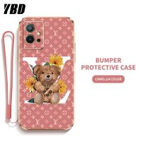 YBD เคสโทรศัพท์ สำหรับ Vivo Y75 5G Y33S 5G T1 5G IQOO Z6 5G 5G ตุ๊กตาบาร์บี้น้อยน่ารักลายหมีหรูหราเปลือกซิลิโคนนิ่มเคลือบอิเล็คโทรเพลทพร้อมฟรีสายคล้อง