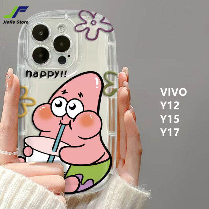 เคสโทรศัพท์กันกระแทก-jiefie-การ์ตูน-spongebob-เคสสำหรับ-vivo-y12-y15-y17น่ารักพายดาวชานม