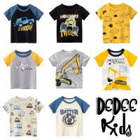 DEDEE KIDS เสื้อยืดแขนสั้นสีเหลืองลายรถสุดเท่ห์ สำหรับเด็กอายุ 1- 8ปี (27KIDS)