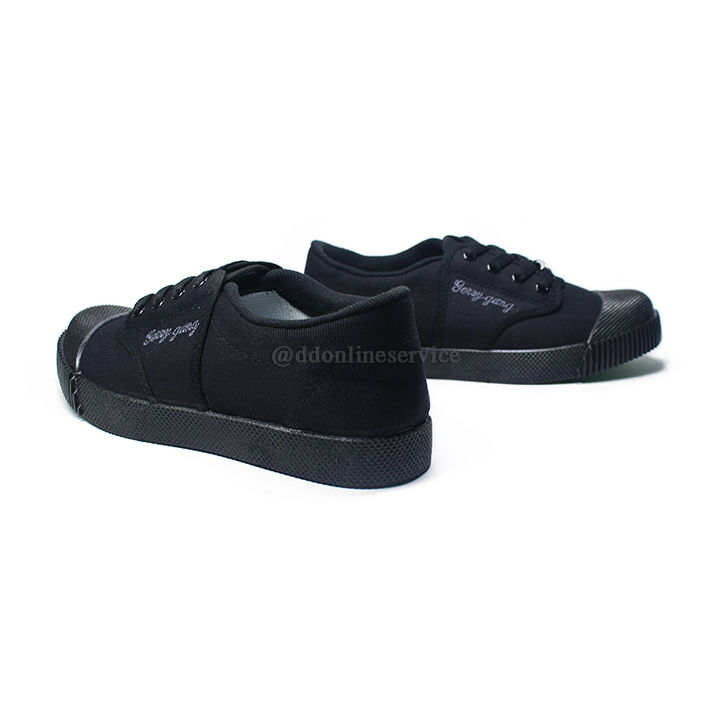 รองเท้าผ้าใบสีดำ-สีขาว-feebus-รุ่น-fb-219-รองเท้าผ้าใบนักเรียนชาย-รองเท้าผ้าใบผูกเชือก-รองเท้าผ้าใบราคาถูก-รองเท้าผ้าใบใส่เรียน