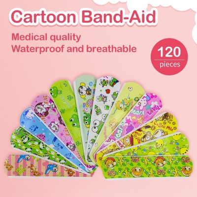 【LZ】卐✘∈  Desenhos animados Animal Padrão Band Aid for Kids Bandagens adesivas Kit de primeira emergência ferida Patches de gesso hemostasia 120pcs por lote
