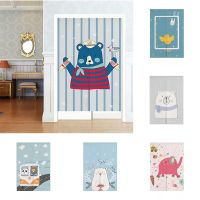 【YD】 Cartoon Door Curtain Bedroom Cotton Half Panel Partition Decoration