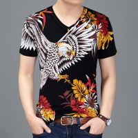 LH7802 Exquisite eagle pattern 3d print funny short sleeve t shirt Summer 2023 quality cotton luxury steetwear t shirt men S-5XL