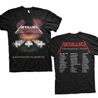 ราคาต่ำสุด!!Metallica เสื้อยืดผู้ชายแขนสั้นสีดำS-3XL