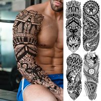 fake tattoo man boy black geometric temporary tattoo machine mechanical fake henna tattoo sticker large big size body art decal Stickers