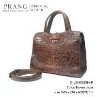 Prang Crocodile Leather Top Handle Bag Handbag กระเป๋าถือสตรี กระเป๋าผู้หญิง หนังจระเข้ C-LB-0525H-R