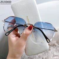 2021แว่นกันแดดไร้ขอบสำหรับแฟชั่นสำหรับผู้หญิง Oculos De Sol,Zonebril ผู้หญิง Moda Mujer Lunette De Soleil แว่นตาผู้หญิง Okulary