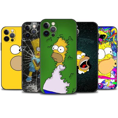 [สินค้าใหม่ในสต็อก] Shell Cartoon Yellow Man Simpsons Capinha Funda สำหรับ Apple iPhone 14 13 12 11 Pro Max 6S 6 7 8 Plus X XR 12 13 Mini