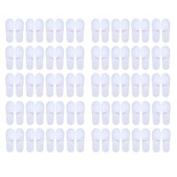 40 Pairs Closed Toe Disposable Slippers Women Men Ultra-Thin Brushed Plush Non-Slip Disposable Slippers for Hotel Home