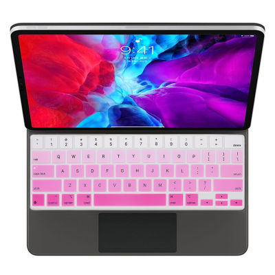สำหรับ Apple ipad pro 12 Magic Keyboard พร้อมทัชแพด 12.9 ซิลิโคนคีย์บอร์ดครอบฟิล์มกันรอย-Shop5798325
