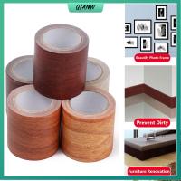 QIANW 5M/Roll การตกแต่งบ้าน เทปพันท่อ ปรับปรุงเฟอร์นิเจอร์ ลายไม้ ซ่อมแซม เทป กาว