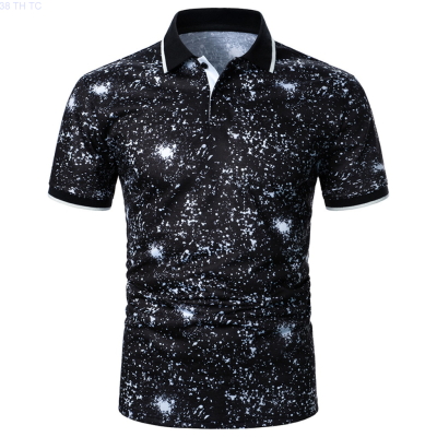 【high quality】  Casual Short Sleeve Polo Shirt Breathable T-shirt Ink Print Summer Fashion Mens 2023