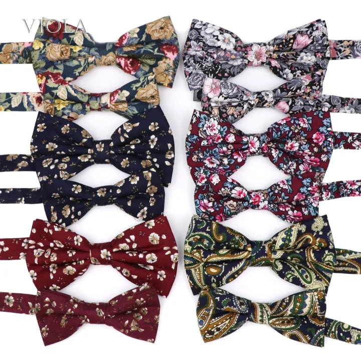 vintage-floral-printed-parent-child-bowtie-sets-100-cotton-kids-pet-men-butterfly-party-dinner-wedding-bow-tie-gift-accessory