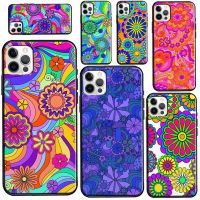 Psychedelic Flowers For iPhone 12 13 mini 11 Pro Max Phone Case For iPhone 7 8 Plus X XR XS Max SE 2020 Coque