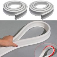 1m/2m Silicone Shower Barrier Water Stopper Bathroom Waterproof Strip Water Retaining Strip Bendable Door Bottom Sealing Strip Decorative Door Stops