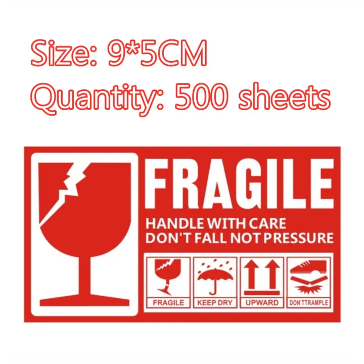 【new】 500PCS FRAGILE adhesive label express label warning stickers