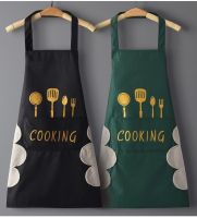 Hands-wiping waterproof and oilproof kitchen god apron kitchen cooking overalls Aprons