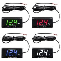 Panel Voltmeter Digital 12V pengukur voltase Volt Display LED pelindung koneksi balik untuk mobil dan motor