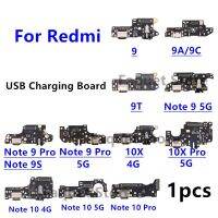 ตัวเชื่อมต่อแบบแท่นยืดหยุ่นแจ็คพอร์ตเครื่องชาร์จ USB 1ชิ้นสำหรับ Redmi Note 9 9A 9C 9Pro 10 10X 10Pro โมดูลบอร์ดชาร์จ10Xpro