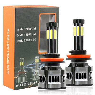8 Sides H7 LED Light H4 Led Lamps H11 H9 H8 Car Headlight 9005 HB3 9006 HB4 6000K Auto Bulbs 50W 360 Degree High Low Beam 12V Bulbs  LEDs  HIDs