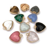 Natural Stone Crystal Pendant charm Heart shape Pendants for Jewelry Making Supplies DIY Fine necklace accessories size 14x17mm