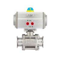 KAT-Q681 DN20-DN100 Pneumatic 3PCS Ball Valve Tri-Clamp valve Industrial Automatic Valve for liquid/gas/water/oil