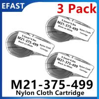 1 3Pack Label TAPE M21 375 499 Nylon Cloth Cartridge Maker For EtiqueteuseHandheld Cable Wire MarkingBlack on White9.5mmx4.9m