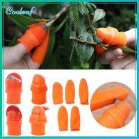 COOLEAF 2/6PCS ปลูก อุปกรณ์ครัว ถุงมือซิลิโคน เครื่องมือหยิบ ฟิงเกอร์การ์ด เครื่องตัดหัวแม่มือ คนเก็บถั่ว ปลอกนิ้ว