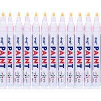 12 Pcs White Permanent Marker Pens for Motor Cylce Car Truck Tire Tyre Metal Rubber Paint