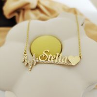 ✉♤┇  DODOAI Custom Name Necklace Pendant Personalized Jewelry with Heartbeat and