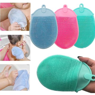 hotx 【cw】 Massage bath towel silicone brush Silicone Brushes Shower Gloves Remover Exfoliating