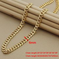 【CW】24k Gold Men Cuban Chain Necklaces Hip Hop Jewelry Wholesale Gold Color Long Big Chunky Necklace 20-36 inch