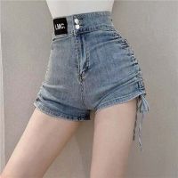 【hot】 Womens Denim Shorts Tight Waist Short Pants for To Wear Jeans Booty Korean Low Price Elasticty Hot