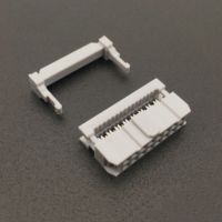 IDC Socket 2.54MM Pitch 10 14 16 20 26 30 34 40 50 60 64Pin FC 2.54 Female Double Row Ribbon Cable Connector Gray White