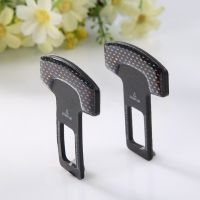 2 Pcs Safety Belt Buckles Real Carbon Fiber Car Seat Alarm Canceler Stopper Plug Thick Insert Socket Seatbeltts Lock Buckle