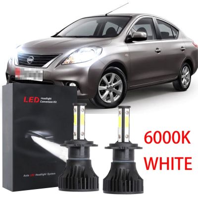 หลอดไฟหน้ารถยนต์ LED 6000K ฮาโลเจน สีขาว แบบเปลี่ยน สําหรับ Nissan Almera N16 2011 2012 2013 (1 คู่) 2PCS
