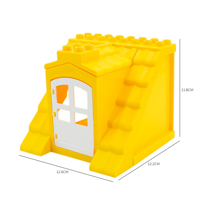อุปกรณ์เสริม-duplo-แบบทำมือบล็อคก่อสร้างชิ้นใหญ่ประตูหน้าต่างบล็อคก่อสร้าง-s-อุปกรณ์ปราสาทชิ้นใหญ่จำนวนมากหลังคาระเบียงของเล่นเพื่อการศึกษาสำหรับเด็กบล็อคก่อสร้างสำหรับเลโก้