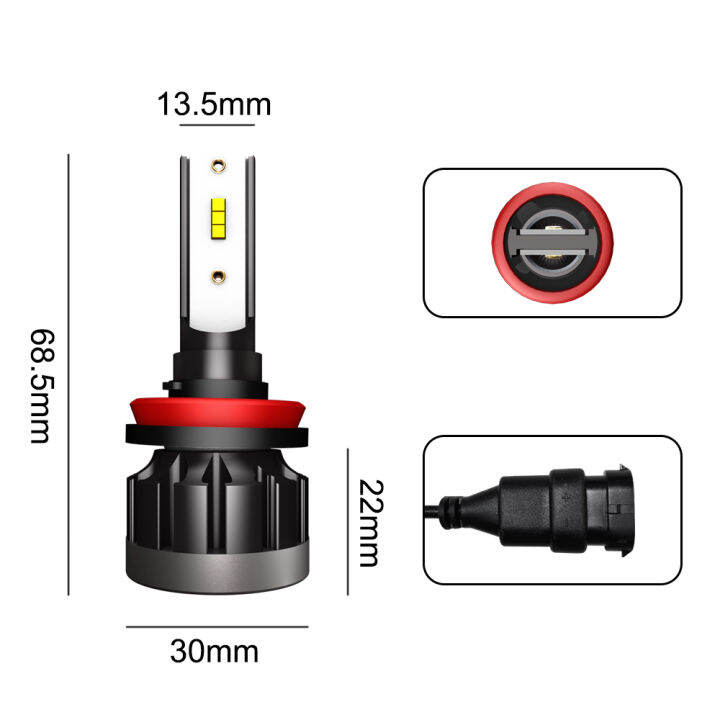 2ชิ้น-h11-h9-h8-40w-4000lm-6000k-ชุดไฟหน้ารถ-led-หลอดไฟไฟตัดหมอกอัตโนมัติสำหรับรถบรรทุก-suv