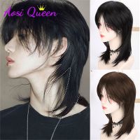 【jw】◙ AS Wig Female Short Hair tail matching Handsome Korean Fluffy Net Cos wig