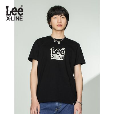 Lee XLINE 21 สินค้าใหม่ รุ่นมาตรฐาน เทรนด์เสื้อยืดแขนสั้นผู้ชายสีดำ L438274LEK11 IUM7